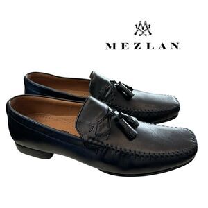 New Mezlan E6827 Black Leather Men's Tassel Slip-on Loafers Dress Shoes 11